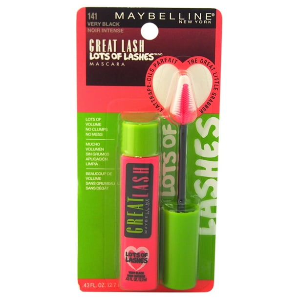 Máscara De Pestañas Great Lash, Muchas Pestañas - # 141 Very Black De Para Mujeres - Máscara De Pestañas De 0,43 Oz