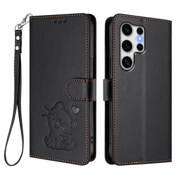 Carcasa Billetera de Cuero Sintético para Samsung Galaxy S25 Ultra, Negro