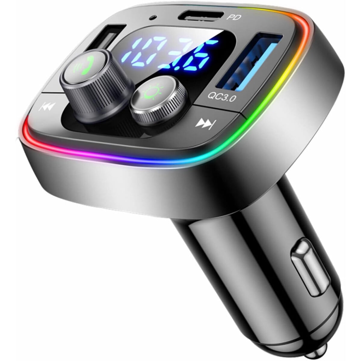 Adaptador Auto Lihan Bluetooth 5.4 Usb C Fm 48w