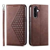 Funda Flip Foxdock Para Samsung Galaxy A56 , Estilo Billetera Con Diseño Rombo, Correa De Mano Y Soporte, Uso Diario