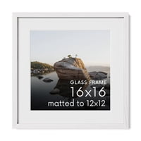 Marco De Fotos Haus And Hues, Roble, 16 X 16 Cm, Con Cristal Auténtico Y Tapete