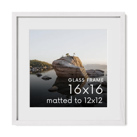 Marco De Fotos Haus And Hues, Roble, 16 X 16 Cm, Con Cristal Auténtico Y Tapete