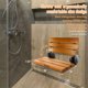 thumbnail image 3 of Asiento de ducha plegable Flngr 20, madera de teca, montado en la pared, 200 kg, 3 of 3