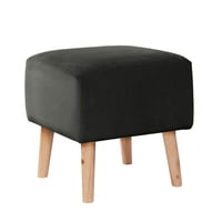 Latam Home - Pouf Burdeos Tela Velvet Negro