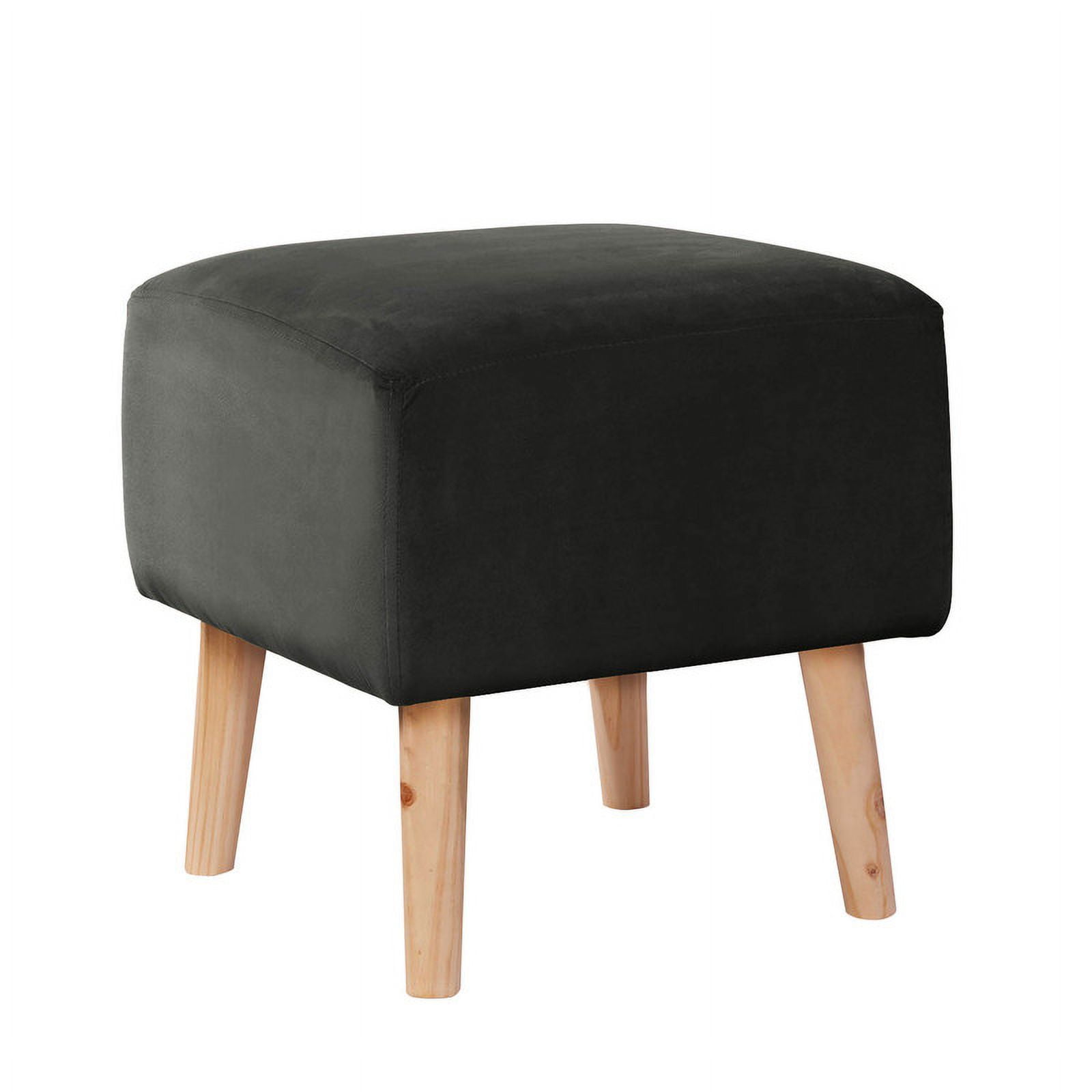 Latam Home - Pouf Burdeos Tela Velvet Negro