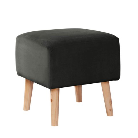 Latam Home - Pouf Burdeos Tela Velvet Negro