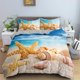 thumbnail image 1 of Starfish Duvet Cover for Kids Bedroom Conch Beach Pattern Bedding Set Quilt Cover Ocean World Comforter Covers, 1 of 5