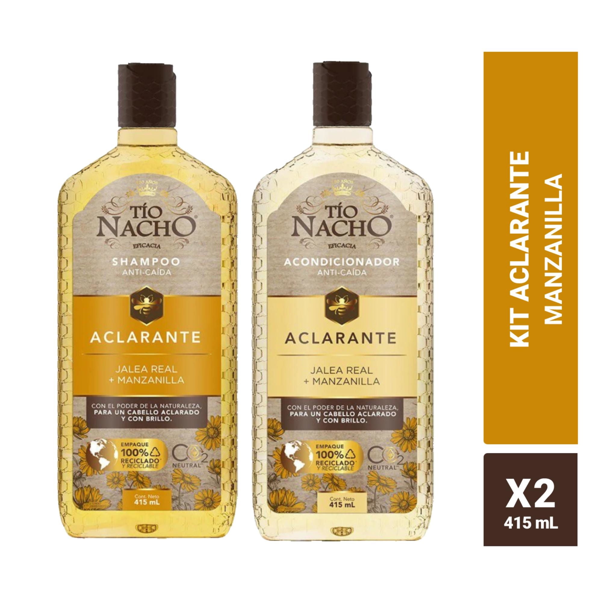 Pack Shampoo + Acondicionador Aclarante 415 ml c/u Tío Nacho