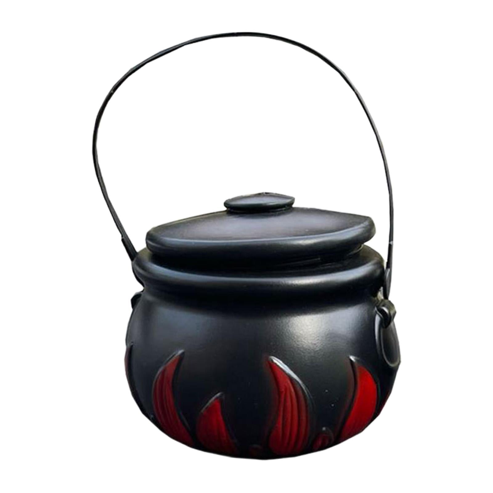 Magideal - Cubo De Dulces De Halloween, Adorno Portátil Coleccionable Con Llamas, Soporte Para Dulces De Para Suministros De Fiesta, Decoración De Mesa Y O