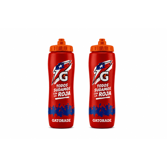 Pack 2 Botellas Deportivas Gatorade Selección Chilena 947 ml Squeeze Libre de BPA