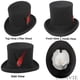 thumbnail image 3 of Sombrero de Copa Negro de Lana GEMVIE "Mad Hatter" 17 cm, 3 of 7