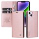 thumbnail image 1 of Funda Billetera de Cuero para iPhone 15 Plus con Tarjetero y Soporte - Tapa Magnética Rosa, 1 of 6