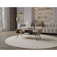 Tuhome - Mesa De Centro Vassel 40X101,1X45 Cm Miely Plomo