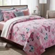 thumbnail image 1 of Cubrecama Quilt Sherpa 1.5 - Varios Modelos W.m G Rosado Mariposas En Tonos Rosados, 1 of 3