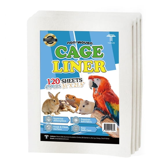 Forros para Jaula de Aves T TORTO9 79 × 55 cm (120 Hojas)