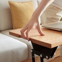 M&Ms - Elevating Center Table Low Table 100% Solid Oak Wood Top Plate Desk Coffee Table Width 100 X Depth 60 X Height 45 Cm Study Desk Work From Home Easy To Assemble Natural Color Wood With Storage Shelf