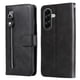 thumbnail image 2 of Funda tipo cartera para Samsung Galaxy A57 con bolsillo con cremallera y ranuras para tarjetas – Función de soporte Negro, 2 of 5