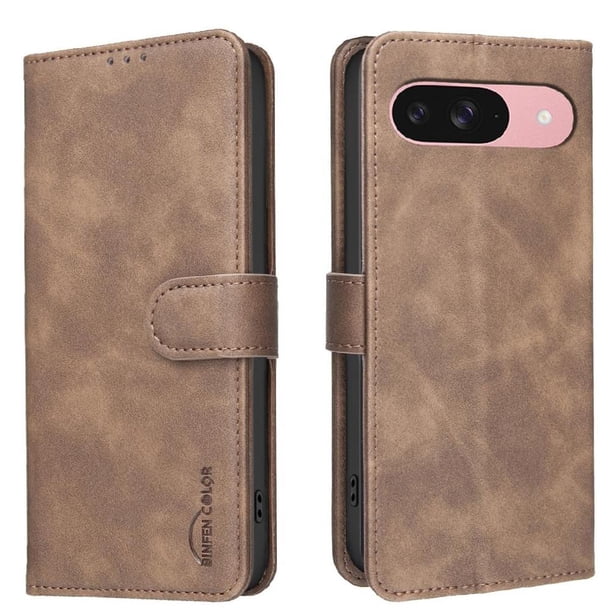 Funda Billetera para Google Pixel 9 pro XL Protección RFID y Soporte Ajustable Marrón