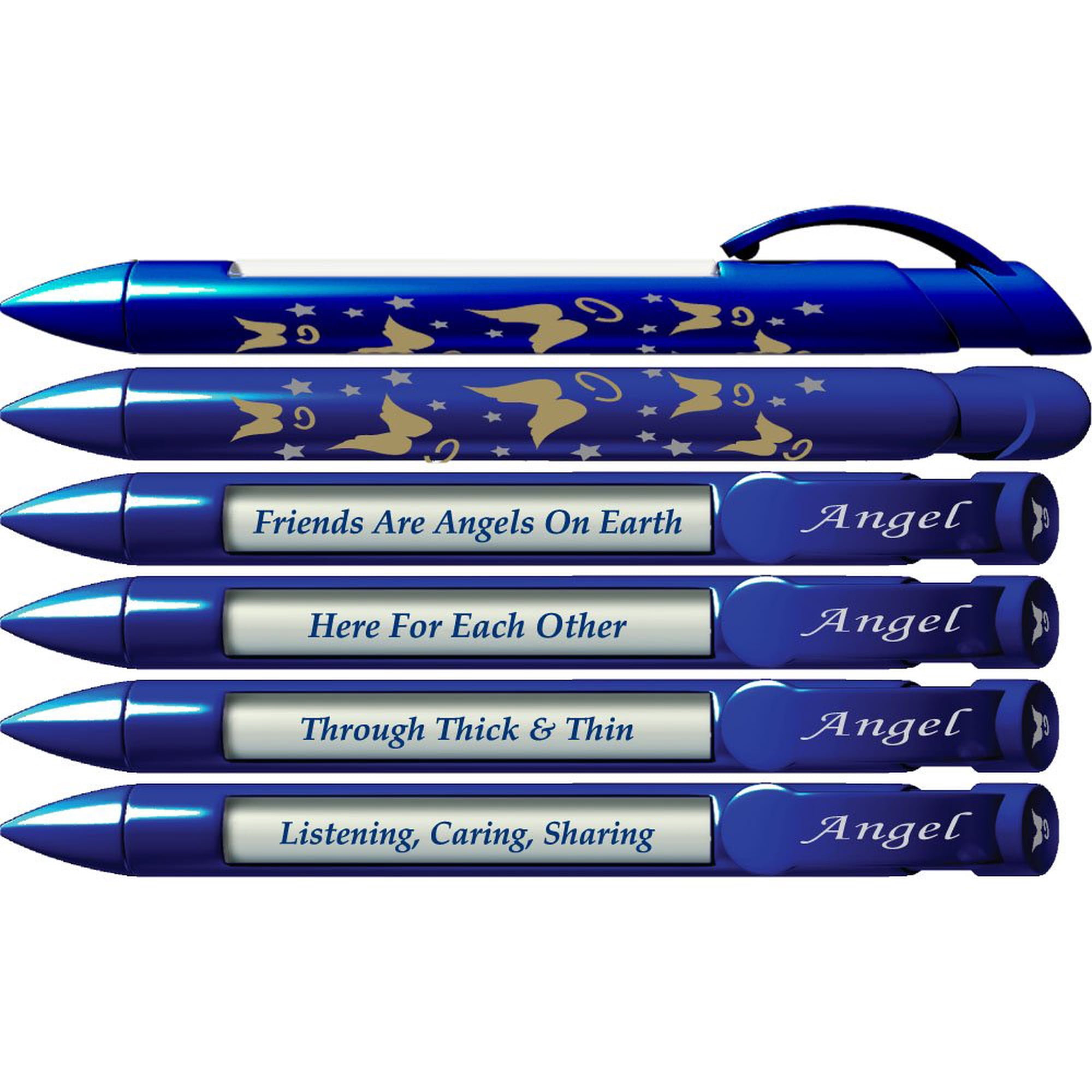Greeting Pen - Set De Bolígrafos De Felicitación Angel Friend Appreciation Con 6 Bolígrafos