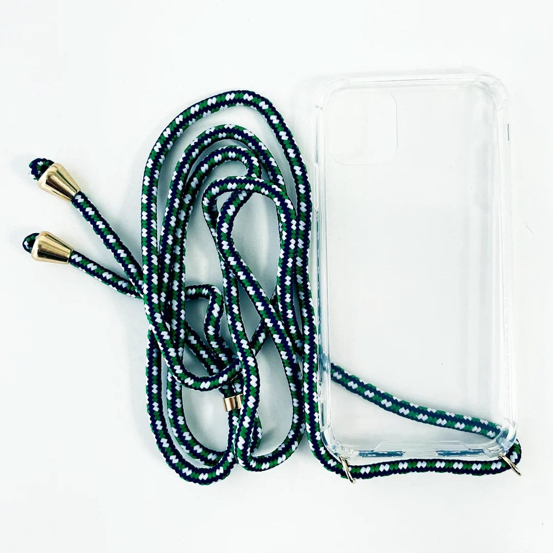 Oem - Carcasa Transparente + Correa Azul Tricolor Iphone 11