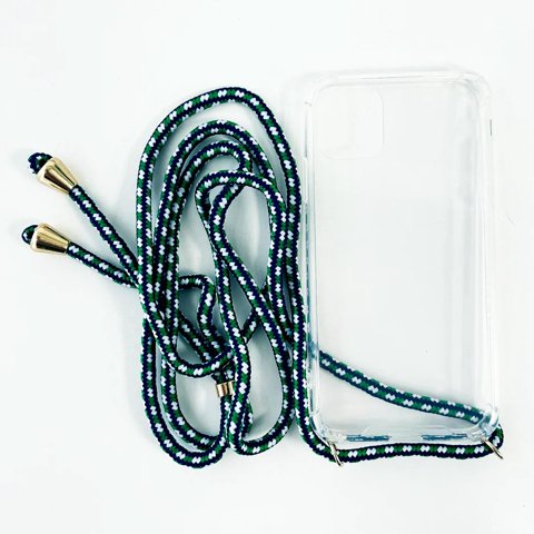 Oem - Carcasa Transparente + Correa Azul Tricolor Iphone 11