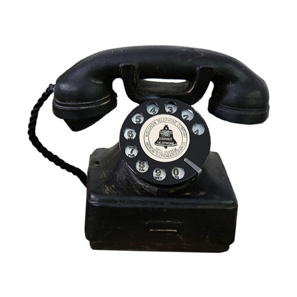 Modelo de teléfono fijo de moda antigua Teléfono de marcación rotativa Estatua Accesorios de fotografía Modelo de teléfono retro creativo Teléfono con