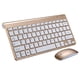 thumbnail image 2 of Mini Teclado Plano Y Silencioso Combo Ratón Inalámbrico Dorado, 2 of 4