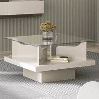 Exit - Mesa De Centro Cuadrada Vidrio Clear Beige