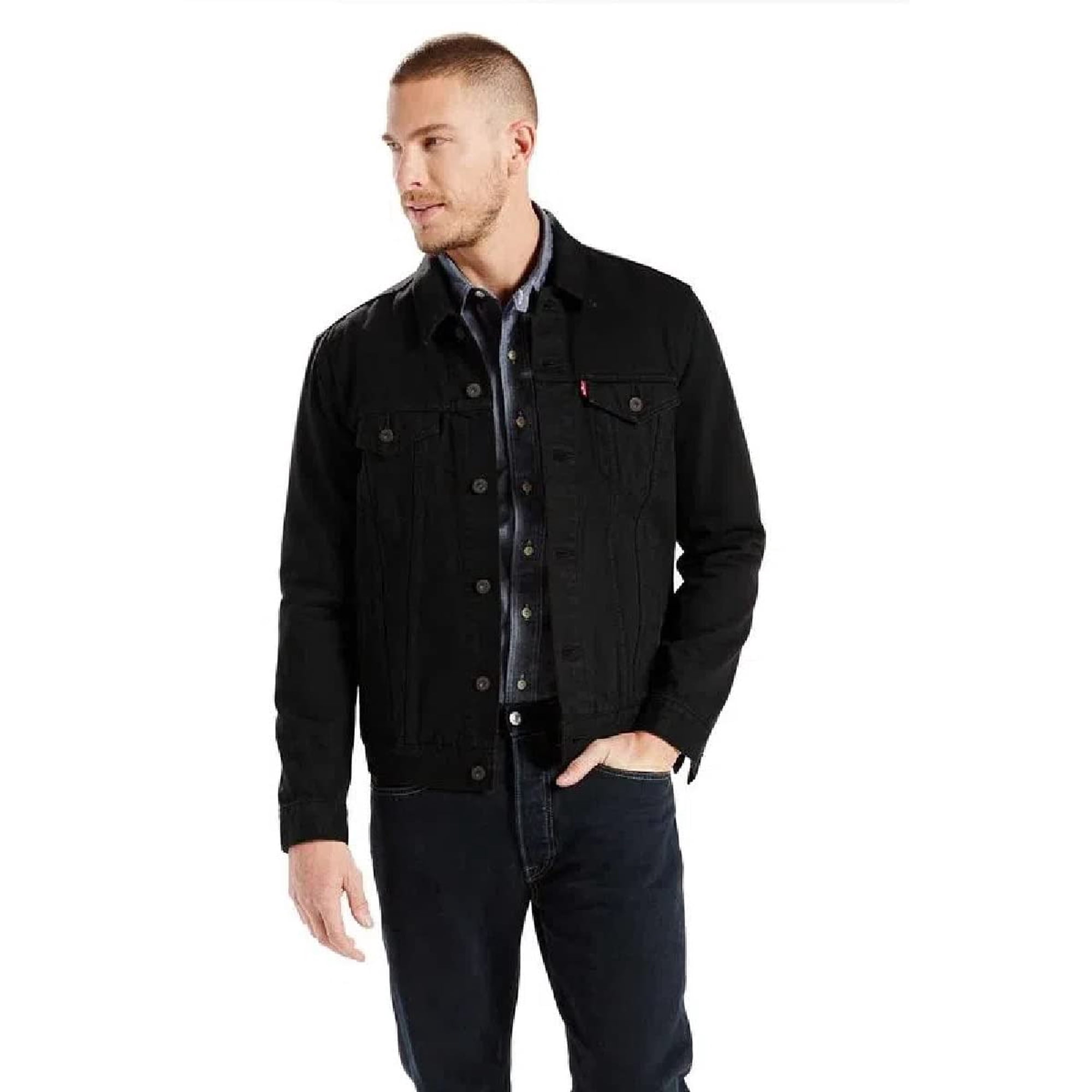 Chaqueta Levi's Trucker Larimar/negro/stretch Para Hombre, Talla Xl