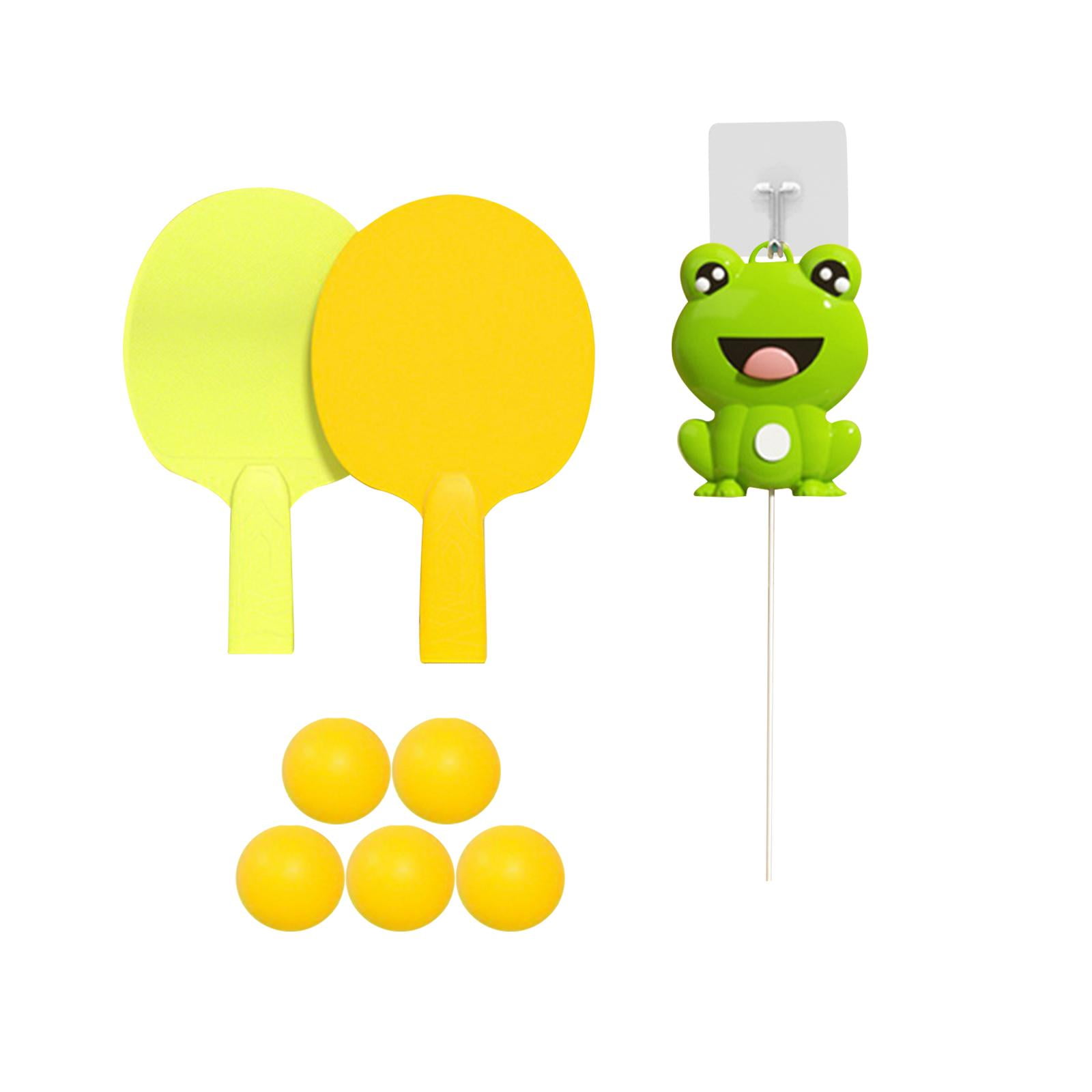 Magideal - Juego De Entrenamiento De Tenis De Mesa Entrenador De Tenis Entrenador De Pong Portátil Sin Necesidad Mesa Con Pelotas Juguete Para Padres E Hijo Rana Cinco Bolas