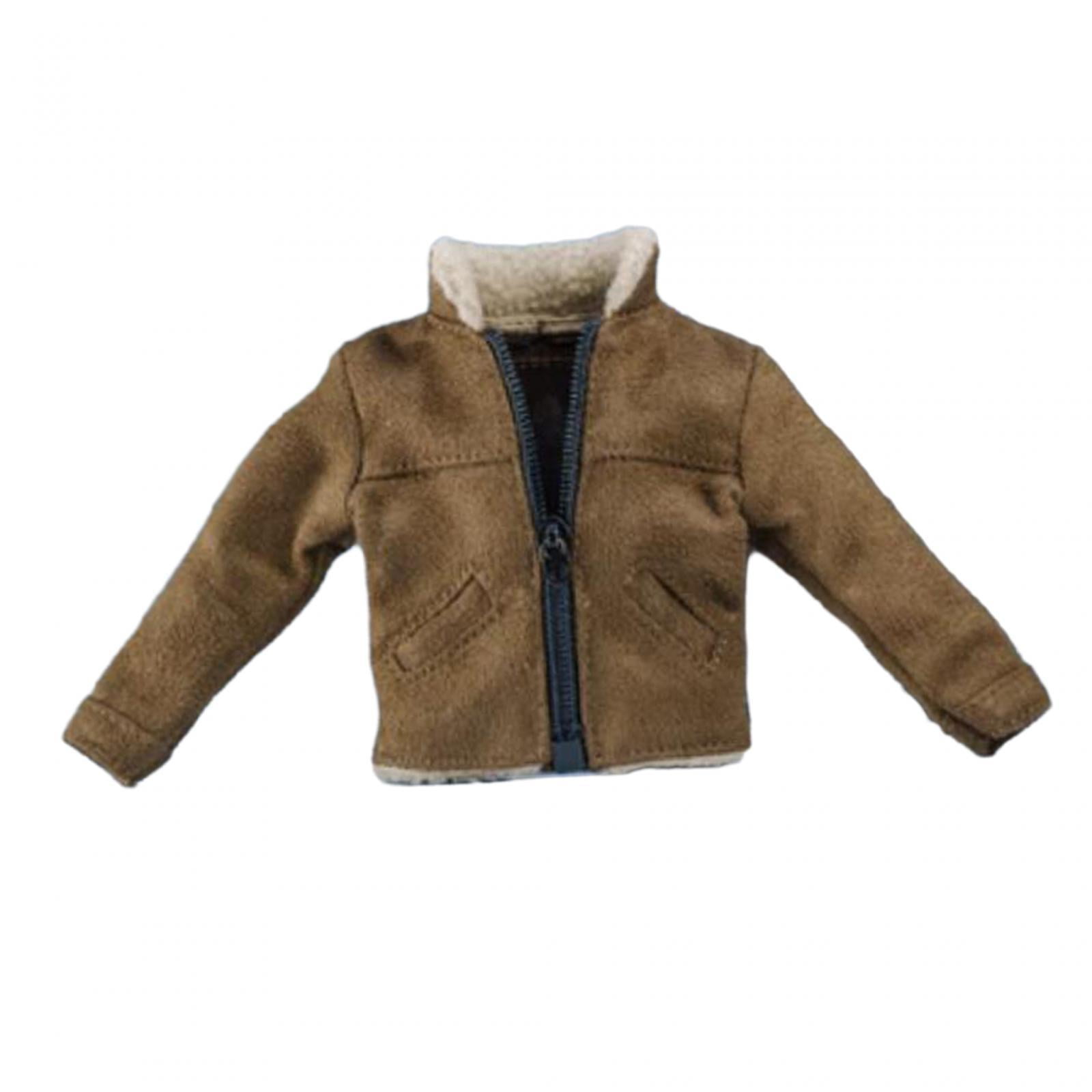 Magideal - Chaqueta De Soldado 1:12, Accesorio De Ropa De Muñeca Hecho A Mano, Ropa En Miniatura Para Figura De Acción Masculina De 6 Pulgadas, Modelo De Muñeca, Café
