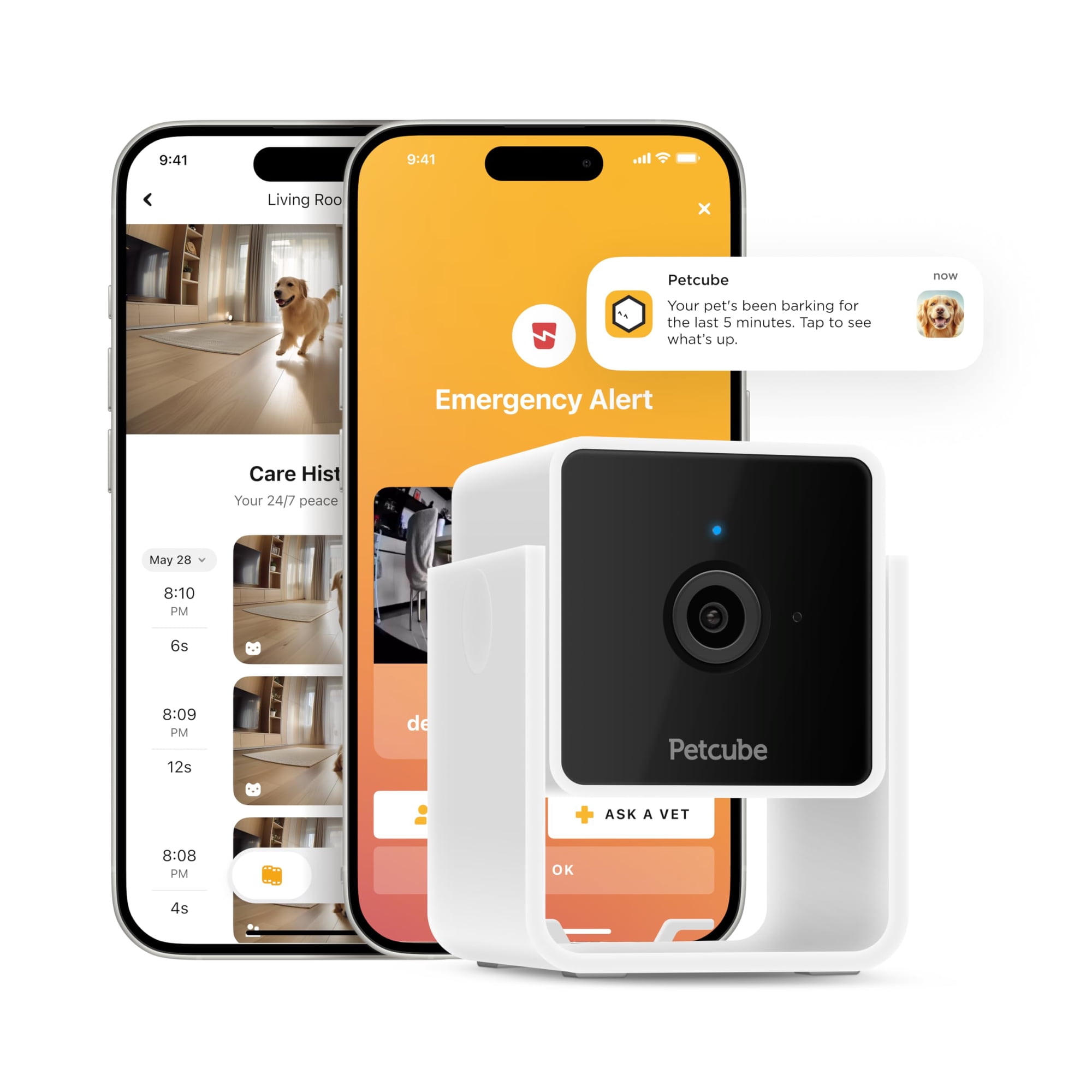 Cámara De Seguridad Y Wi-fi Para Mascotas Para Interiores Petcube Cam 1080p Hd