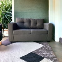 Muebles Barcelona - Sofa 2 Cuerpos Bilbao Tela Gris Oscuro