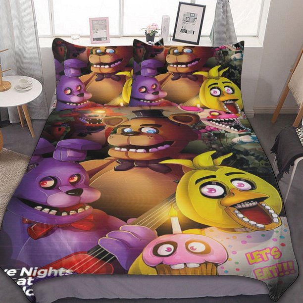 Five Nights At Freddy Bedding Set Twin SizeFive Nights At Freddy Five Nights At Freddy Duvet Cover for Boys Girls TeensSoft Comfortable Breathable Kid 3 Pcs with Zipper