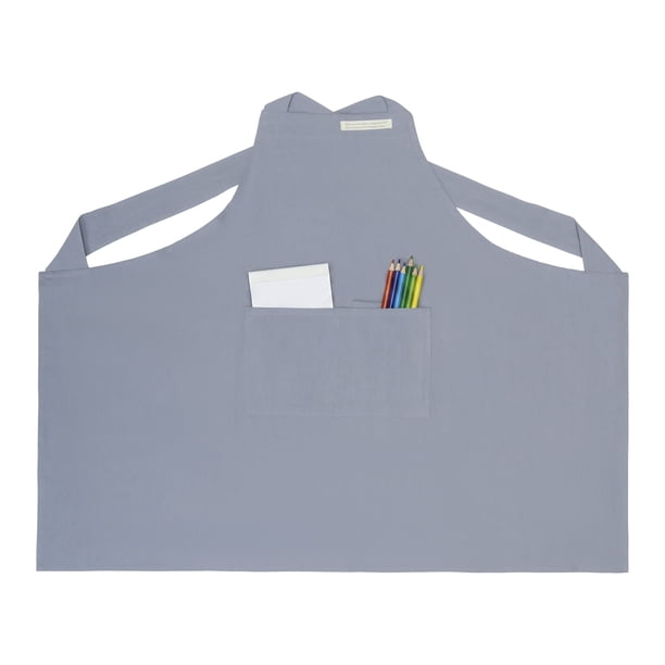 Delantales REGALWOVEN para Mujeres con Bolsillos, Delantal de Cocina, Delantal de Algodón para el Hogar y el Jardín 31.4x41.3 pulgadas Gris