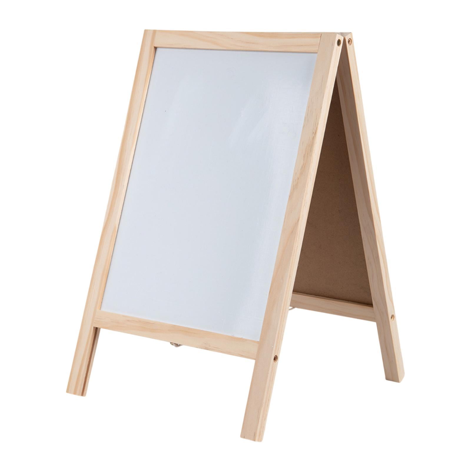 Magideal - Pizarra Blanca De Doble Cara, Tablero De Notas, Tablero De Mensajes, Pequeño Tablero De Dibujo Portátil Independiente Para Tienda De Bodas, Cafetería 25cmx40cm