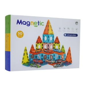 Fliperex - Juego Bloques Magneticos Construccion 50 Piezas Educativo Blanco