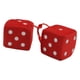 thumbnail image 4 of 2 piezas Auto coche Fuzzy dados puntos ornamento colgante Retro felpa decoración coche estilo espejo retrovisor colgador para coches camiones fiesta Rojo, 4 of 5