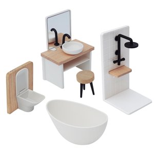 Bothyi - Juego De 5 Piezas De Baño Para Casa De Muñecas A Escala 1:12, Adornos Para Bañera, Regalos De Cumpleaños Para Niños