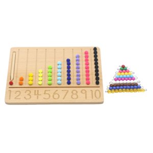 Magideal - Tablero De Rastreo Montessori, Tablero De Práctica De Escritura, Juguete Preescolar Para Niños, Cuentas De Cuerda De Bolas Cuenta De Cuerda De Bola