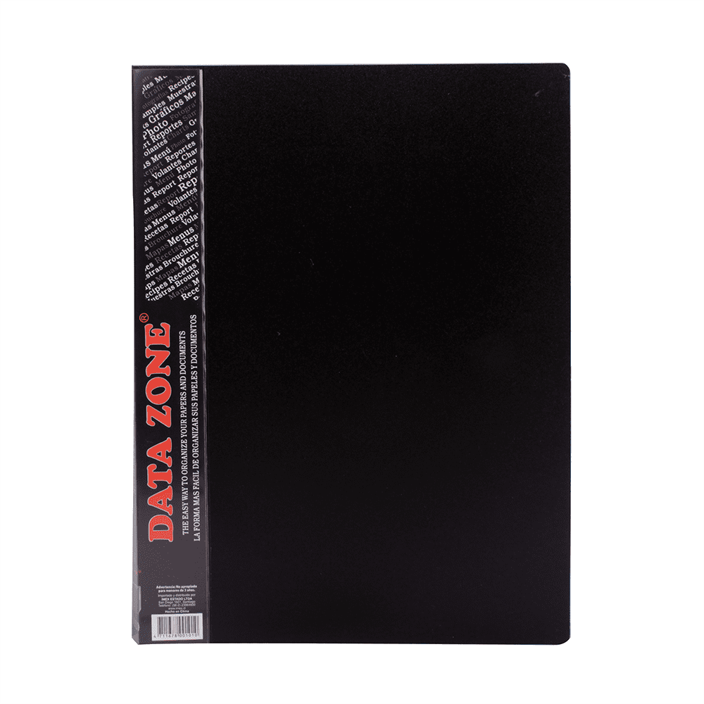 Datazone - Carpeta A4 20 Fundas Negro