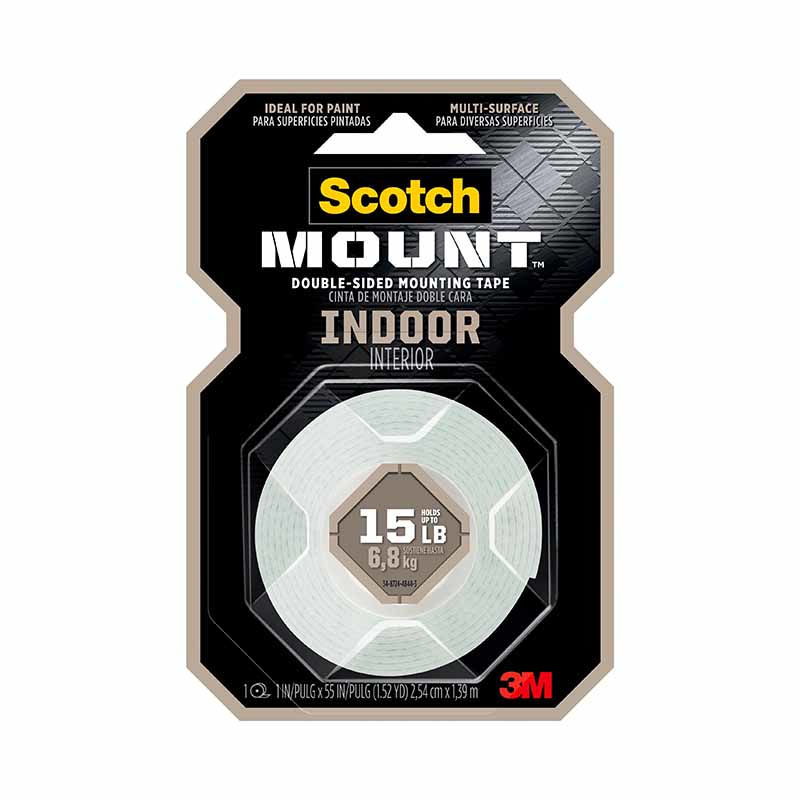 Scotch - Cinta De Montaje Doble Cara Interior 2,54 Cm X 1,39 M Blanco