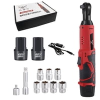 Jenabom - Juego De Llaves De Trinquete Eléctricas Inalámbricas, Luz Indicadora De Encendido, Diseño Antideslizante, Herramienta De Trinquete Eléctrica De 12 V, Adecuada Para Reparaciones En El Hogar.