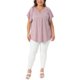 thumbnail image 2 of Agnes Orinda Blusa de Talla Grande para Mujer Cuello en V con Muesca Manga Corta Bordado de Ojales Camisetas Casual Blusa Calada 3X Rosa, 2 of 6