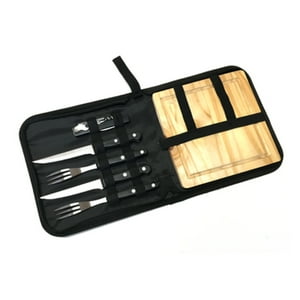 Importclick - Set Asado Parrilla Bbq 6 Piezas Negro