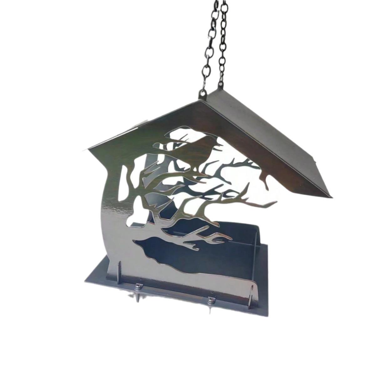 Ioensy - Comedero Para Pájaros Colgante De Metal Para Terraza, Jardín Y Patio Trasero