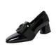 thumbnail image 2 of Zapatos De Tacón Grueso Bajo Para Mujer Punta Cuadrada De Moda Para Fiesta De Boda De Ocio 38 Negro.., 2 of 3