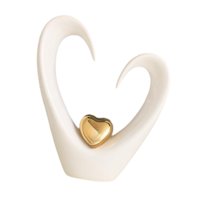 Magideal - Escultura De Corazón, Adorno De Escritorio, Artesanía, Estatuilla Decorativa, Estatua Moderna Para Dormitorio, Estantería, Centro De Mesa, Decoración Blanco Alto