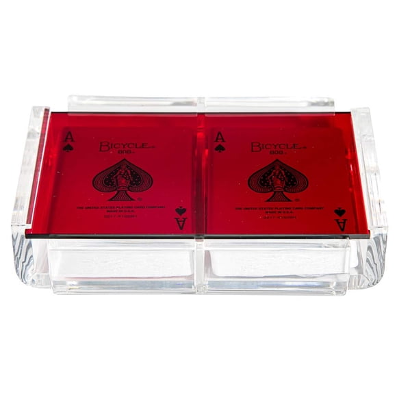 Soporte para Barajas Luxe Dominoes 2 Barajas Acrílico Rojo