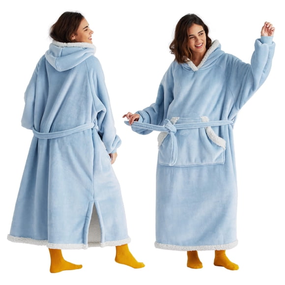 Manta portátil con capucha Bedsure Dream Blue para mujer